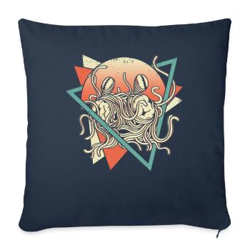 Fliegendes Spaghettimonster FSM Pastafarian Retro - Sofakissenbezug 45 x 45 cm - Navy - Vorne