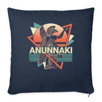 Anunnaki Anciens Sumériens Babyloniens Assyriens - Housse de coussin décorative 45 x 45 cm - bleu marine - Devant