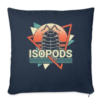 Isopodes Retro Vaporwave - Housse de coussin décorative 45 x 45 cm - bleu marine - Devant
