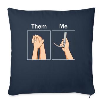 Funny anesthesiologist anesthesia laryngoscope - Sofa pillowcase 17,3'' x 17,3'' (45 x 45 cm) - navy - Front
