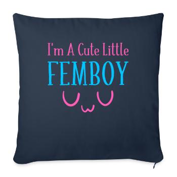 I'm a cute little femboy UwU Crossdressing - Sofa pillowcase 17,3'' x 17,3'' (45 x 45 cm) - navy - Front
