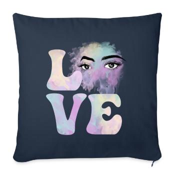 Cosmétologue Cosmétologie Maquillage Cils - Housse de coussin décorative 45 x 45 cm - bleu marine - Devant