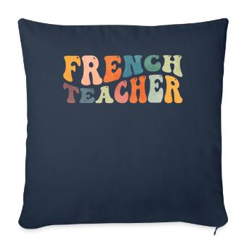 Groovy French Teacher French Language Tutor - Sofa pillowcase 17,3'' x 17,3'' (45 x 45 cm) - navy - Front