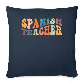Groovy Professeur d’espagnol Maestra Professeur bilingue - Housse de coussin décorative 45 x 45 cm - bleu marine - Devant