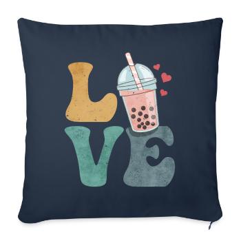 Boba Tea Bubble Tea Milk Tea - Sofa pillowcase 17,3'' x 17,3'' (45 x 45 cm) - navy - Front