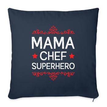 Maman Super-héros Maman - Housse de coussin décorative 45 x 45 cm - bleu marine - Devant
