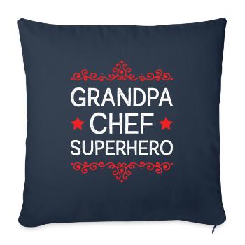 Grand-père Super-héros - Housse de coussin décorative 45 x 45 cm - bleu marine - Devant