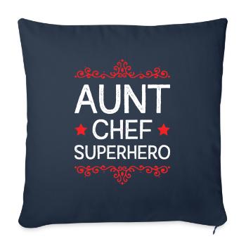 Aunt Superhero - Sofa pillowcase 17,3'' x 17,3'' (45 x 45 cm) - navy - Front
