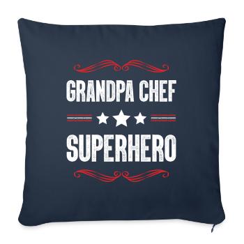 Grand-père Super-héros - Housse de coussin décorative 45 x 45 cm - bleu marine - Devant