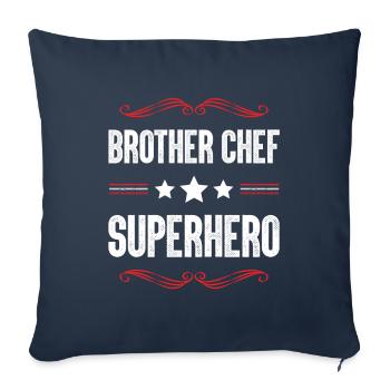 Brother Super-héros - Housse de coussin décorative 45 x 45 cm - bleu marine - Devant
