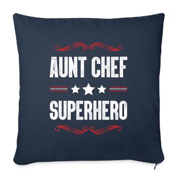 Aunt Superhero - Sofa pillowcase 17,3'' x 17,3'' (45 x 45 cm) - navy - Front