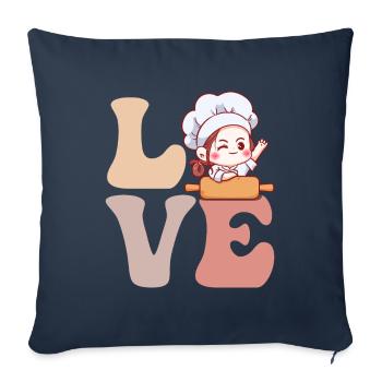 Bread baker Baking bread - Sofa pillowcase 17,3'' x 17,3'' (45 x 45 cm) - navy - Front