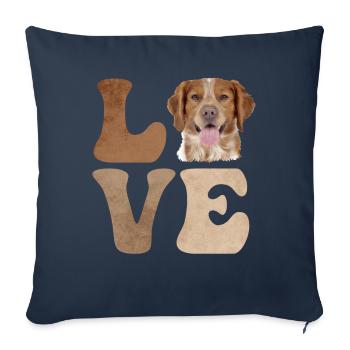 Brittany Spaniel Dog - Sofa pillowcase 17,3'' x 17,3'' (45 x 45 cm) - navy - Front
