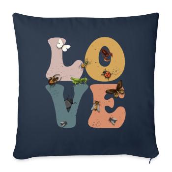 Coléoptères collecteurs de coléoptères Entomologie - Housse de coussin décorative 45 x 45 cm - bleu marine - Devant