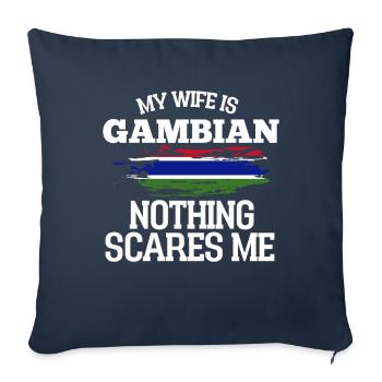 Gambie Épouse - Housse de coussin décorative 45 x 45 cm - bleu marine - Devant