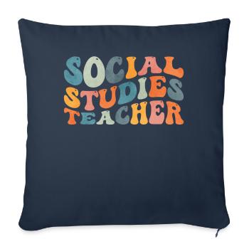 Groovy Leçon d’histoire pour professeur d’études sociales - Housse de coussin décorative 45 x 45 cm - bleu marine - Devant