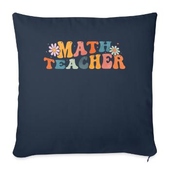 Groovy Math Teacher Mathematics Mathematician - Sofa pillowcase 17,3'' x 17,3'' (45 x 45 cm) - navy - Front