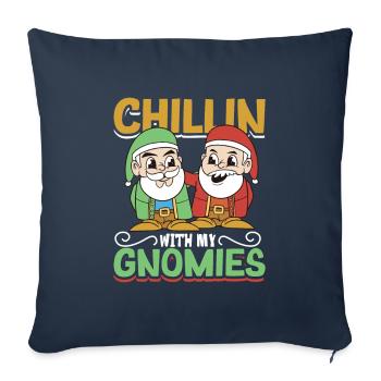 Chillen mit meinen Gnomies - Gartenzwerg - Sofakissenbezug 45 x 45 cm - Navy - Vorne
