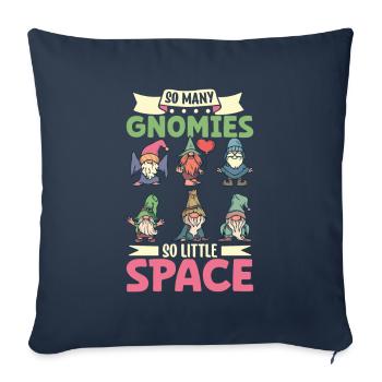 So viele Gartenzwerge und so wenig Platz - Sofakissenbezug 45 x 45 cm - Navy - Vorne