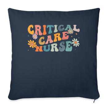 Groovy Infirmière en soins intensifs Soins intensifs IA en soins intensifs - Housse de coussin décorative 45 x 45 cm - bleu marine - Devant