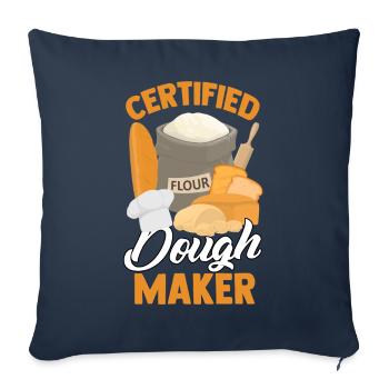 Drôle de pain Cuisson Farine de boulanger - Housse de coussin décorative 45 x 45 cm - bleu marine - Devant
