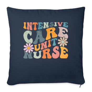 Infirmière groovy en soins intensifs IC - Housse de coussin décorative 45 x 45 cm - bleu marine - Devant