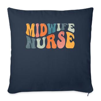Groovy Midwife Nurse Laboratory Delivery K - Sofa pillowcase 17,3'' x 17,3'' (45 x 45 cm) - navy - Front