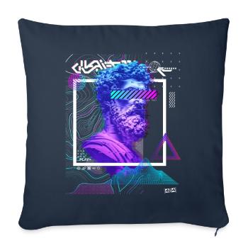 EDM Rave Raver Techno Festival Music - Sofa pillowcase 17,3'' x 17,3'' (45 x 45 cm) - navy - Front