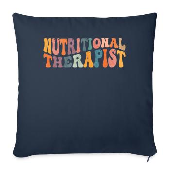 Thérapie nutritionnelle Groovy - Housse de coussin décorative 45 x 45 cm - bleu marine - Devant