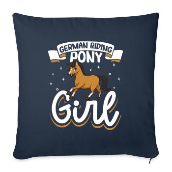 German Riding Pony Girl - Sofa pillowcase 17,3'' x 17,3'' (45 x 45 cm) - navy - Front