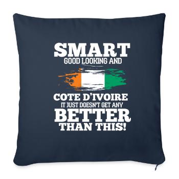 Côte d’Ivoire - Housse de coussin décorative 45 x 45 cm - bleu marine - Devant