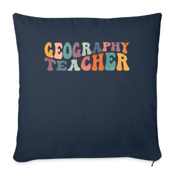 Groovy Geography Teacher Geographer Map Lesson - Housse de coussin décorative 45 x 45 cm - bleu marine - Devant