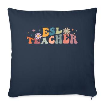 Groovy Esl Teacher English as a Second Language - Sofa pillowcase 17,3'' x 17,3'' (45 x 45 cm) - navy - Front
