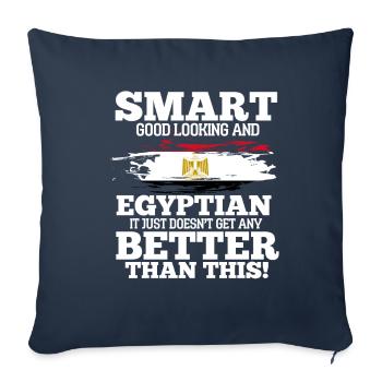 Égypte - Housse de coussin décorative 45 x 45 cm - bleu marine - Devant