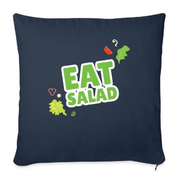 Mangez Salad Salat Vegan Veganer - Housse de coussin décorative 45 x 45 cm - bleu marine - Devant