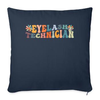 Groovy Wimperntechnikerin Lash Tech Kosmetikerin - Sofakissenbezug 45 x 45 cm - Navy - Vorne