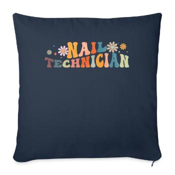 Groovy Nail Technician Nail Tech Manicurist - Sofa pillowcase 17,3'' x 17,3'' (45 x 45 cm) - navy - Front