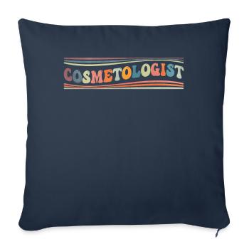Groovy Esthéticienne Cosmétologie Esthéticienne - Housse de coussin décorative 45 x 45 cm - bleu marine - Devant