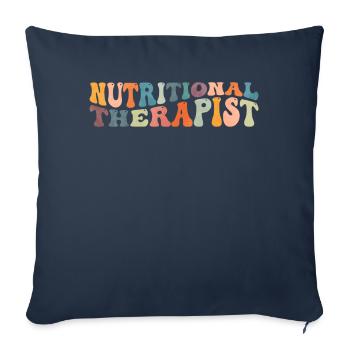 Groovy Thérapeute Nutritionnel Thérapie Nutrition - Housse de coussin décorative 45 x 45 cm - bleu marine - Devant