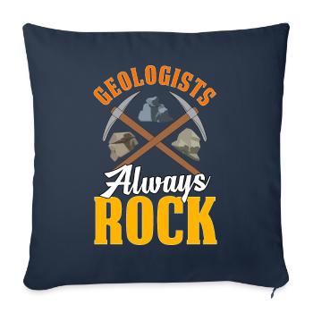 Drôle de géologue minéral de chasse aux roches - Housse de coussin décorative 45 x 45 cm - bleu marine - Devant