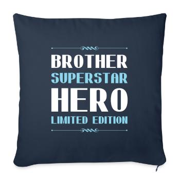 Brother Limited Edition Saying - Sofa pillowcase 17,3'' x 17,3'' (45 x 45 cm) - navy - Front