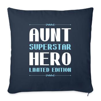 Aunt Limited Edition Saying - Sofa pillowcase 17,3'' x 17,3'' (45 x 45 cm) - navy - Front