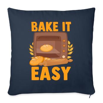 Funny bread baking baker - Sofa pillowcase 17,3'' x 17,3'' (45 x 45 cm) - navy - Front