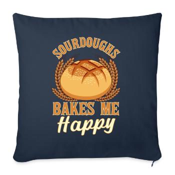 Funny bread baking baker - Sofa pillowcase 17,3'' x 17,3'' (45 x 45 cm) - navy - Front