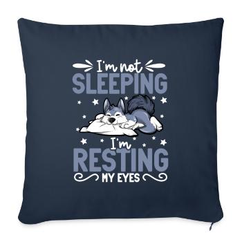 I don't sleep - Wolf - Sofa pillowcase 17,3'' x 17,3'' (45 x 45 cm) - navy - Front