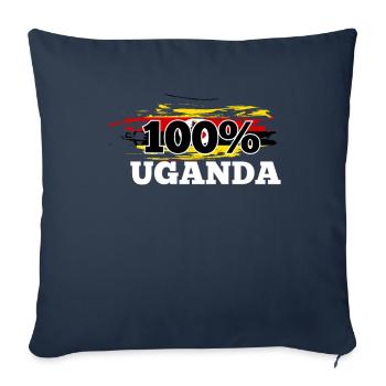 Ouganda - Housse de coussin décorative 45 x 45 cm - bleu marine - Devant