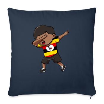 Ouganda - Housse de coussin décorative 45 x 45 cm - bleu marine - Devant