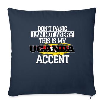 Ouganda - Housse de coussin décorative 45 x 45 cm - bleu marine - Devant