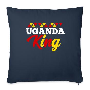 Ouganda - Housse de coussin décorative 45 x 45 cm - bleu marine - Devant