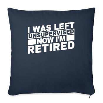 Pension de pensionné - Housse de coussin décorative 45 x 45 cm - bleu marine - Devant